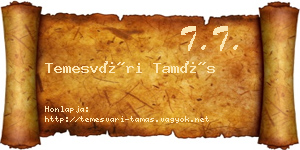 Temesvári Tamás névjegykártya
